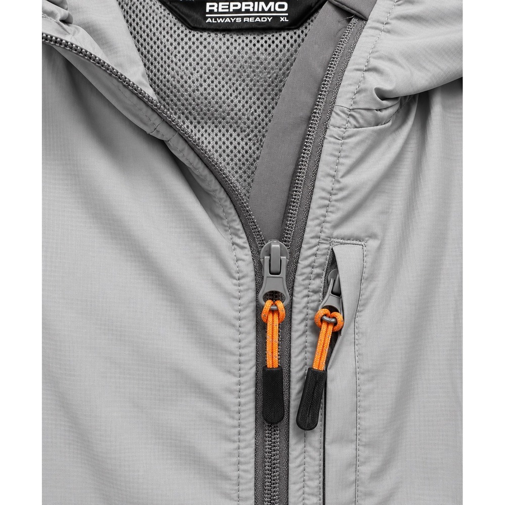 Reprimo Flight Windbreaker Jacket Mens XL Gray Hooded Reflective Running - Picture 2 of 8